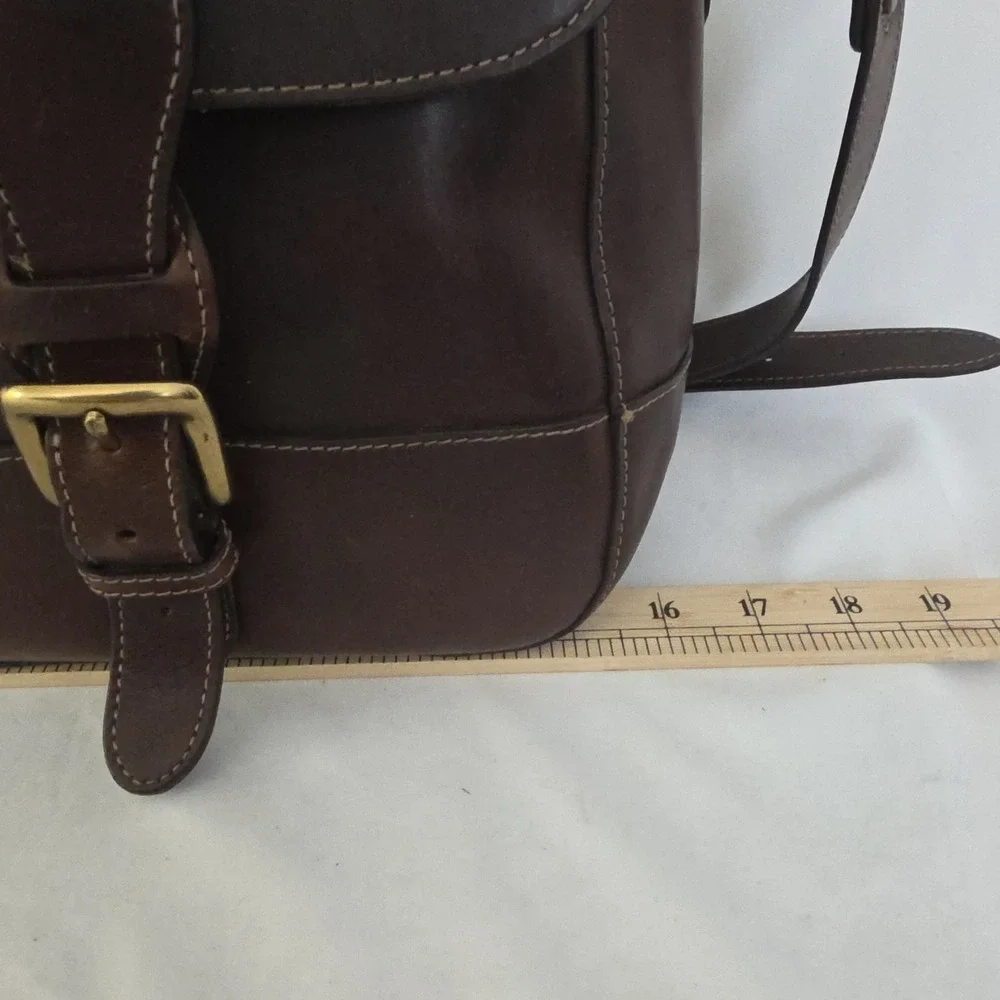 Wilsons Pelle Studio Italian Leather Satchel Briefcase Brown Messenger Bag Y2K